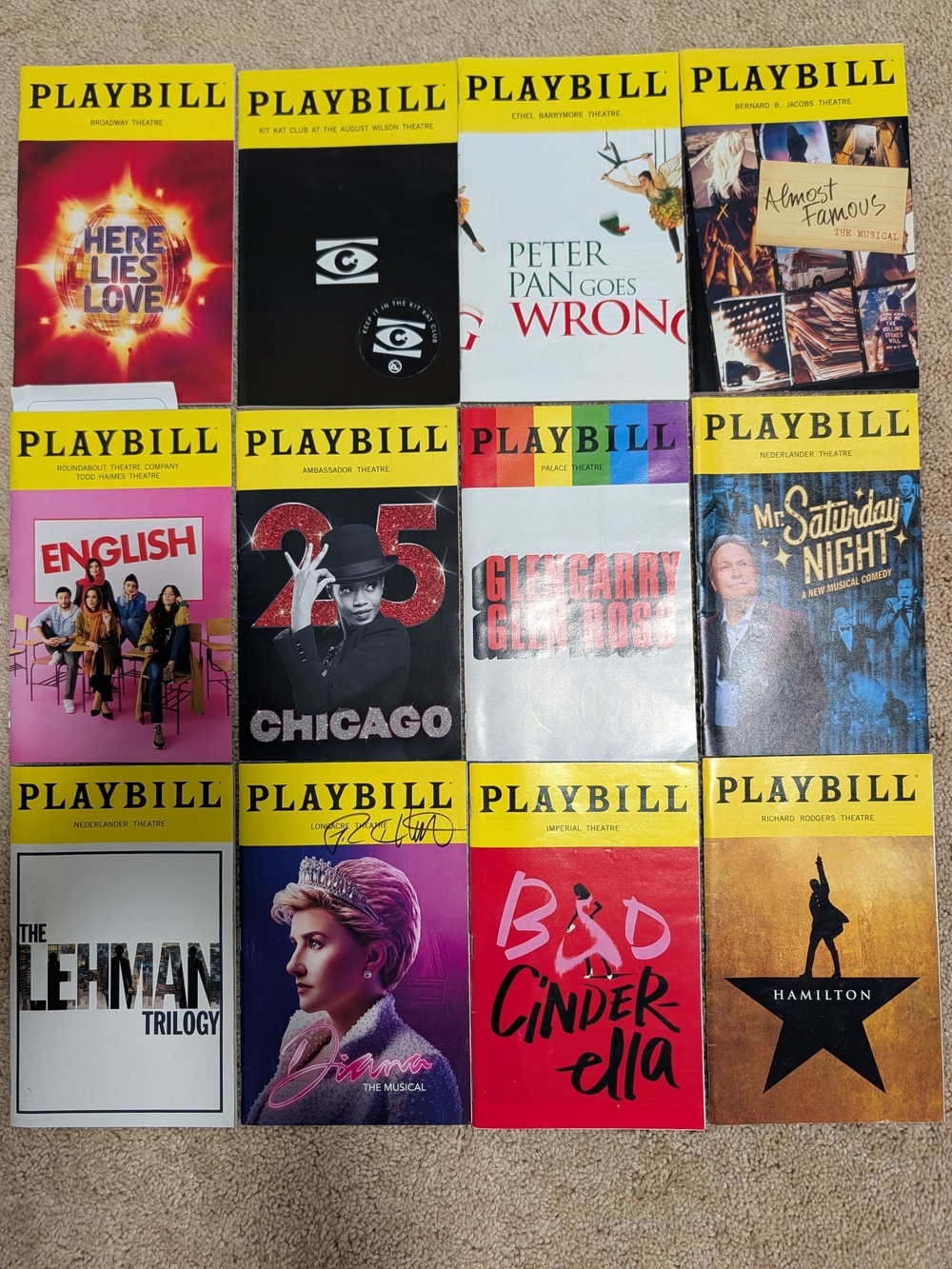 Playbills - Broadway & Off-Broadway 4 For $10
